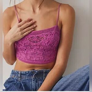 FP One Elegant Pink Lace Camisole Large NWOT